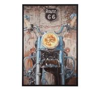 GILDE Cuadro LED Motorcycle - Lienzo estructurado (123 x 83 cm), diseño de moto, color marrón y plateado