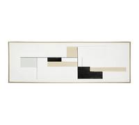 GILDE Cuadro Túnez - Lienzo - Rectangular - Altura 52 cm x Ancho 152 cm - Arena estructurada - Blanco - Decoración de pared