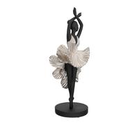 GILDE Escultura de Ballet - Bailarina de Resina - Negro Mate - Aspecto metálico - Altura 44 cm x diámetro 14 cm