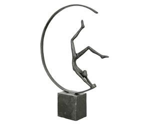 GILDE Escultura Decorativa de Gimnasta de Gimnasta, Figura de Mujer en pie de Mano, Figura de Mujer, decoración para salón o Dormitorio, Color: marrón - 21 x 29 cm