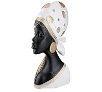GILDE Figura de Mara - Altura 41 cm - Mujer Africana de Resina - Crema, Negra - Decoración - Escultura - Accesorio para el hogar - Idea de Regalo - Salón