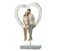 GILDE Figura Decorativa de Pareja de Enamorados, Escultura de Amor, Regalo para Parejas, Boda, Regalo para Mujeres, Figuras Decorativas para salón, Modernas, Colores: Plata y