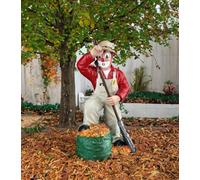 GILDE Figura Decorativa de Payaso de Resina con follaje otoñal, 15 cm de Alto, Multicolor