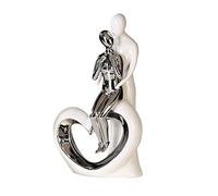 Gilde Escultura Decorativa Moderna Romance cerámica Blanca Plata Altura 33,5 cm Ancho 19,5 cm