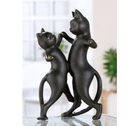 GILDE Figura Gatto de Resina Negra metálica de Gato de 30,5 cm de Alto x 17,5 cm de Ancho x 16 cm de Profundidad - Decoración Escultura, decoración del hogar, Regalo