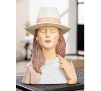 GILDE Figura Lady Adeline de Resina estructurada Blanca 28 cm de Alto, 21 cm de Ancho, 18 cm de Profundidad, Forma de Mujer