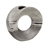GILDE florero Moderno jarrón de cerámica jarrón de Mesa florero Decorativo florero con Agujero Gris Plata, 7x18x17 cm