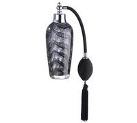 GILDE Frasco de perfume de cristal con bomba de bola, accesorio decorativo para baño, invitados, inodoro, regalo para mujeres, regalo para el día de la madre, de cristal transparente, humo negro,