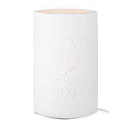 GILDE Ginkgo - Lámpara de mesa (porcelana, 28,5 cm), diseño de corona de ginkgo, color blanco