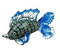 GILDE GLAS art Figura Decorativa de pez Arco Iris - soplado - Decoración Salón Baño Inodoro - Cada Pieza es única - Ancho Aprox. 28 cm