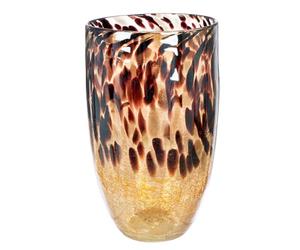 GILDE GLAS art Jarrón Decorativo de Cristal marrón Hecho a Mano - Regalo para Boda Altura 29 cm