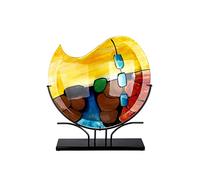 Gilde GlasArt 39932 Murano - Jarrón Decorativo Redondo de Cristal, Multicolor, Altura 49 cm