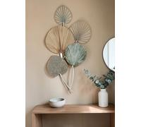 GILDE Gran decoración de pared en relieve XL de metal, con 5 hojas, 90 x 48 cm