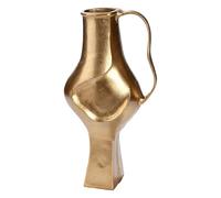 GILDE Jarrón Antigua de Aluminio - abombado - Dorado - Altura 34 cm x Ancho 18 cm - florero Impermeable