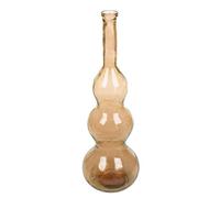 GILDE Jarrón de Cristal Balleros - Forma abombada - Marrón - Altura 100 cm x 33 cm - Jarrón Decorativo