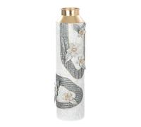 GILDE Jarrón de Suelo Cherry Blossom - Metal - Gris Blanco - Altura 57 cm x 16 cm de diámetro - Aspecto metálico ponderado