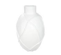 GILDE Jarrón de Suelo Linhas de Resina - Estructurado - Blanco - Altura 58 cm x diámetro 36 cm - jarrón Decorativo