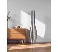 Gilde Jarrón de suelo London - cerámica - antracita mate - 73 cm x 17 cm - jarrón decorativo