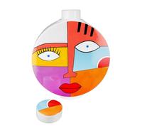 GILDE Jarrón Decorativo con diseño de Cara - Jarrón con Tapa de cerámica - Decoración Salón Regalo Regalo de cumpleaños - Multicolor Altura 29,5 cm