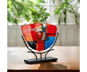 GILDE Jarrón Decorativo de Cristal XL - Jarrón Decorativo Abstracto de diseño, Objeto Decorativo - Diseño de casa para salón Dormitorio - Altura 49,5 cm