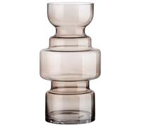 GILDE Jarrón Decorativo Grande de Cristal, tamaño XL, Moderno jarrón de Flores de Cristal, decoración para otoño, Invierno, Navidad, Color: marrón, Altura 30 cm