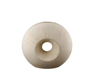 GILDE Jarrón Decorativo - Jarrón Redondo de rosquilla de cerámica - Decoración Navidad Regalo cumpleaños Boda - Color: Crema Altura 33 cm