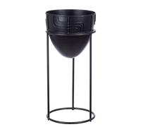 GILDE Jarrón Decorativo, Metal, Negro, Altura de 50 cm