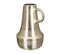 GILDE Jarrón Lola de Aluminio - Dorado - Impermeable - Superficie Gruesa - Altura 30 cm x diámetro 19 cm