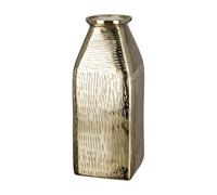 GILDE Jarrón Lola de Aluminio - Dorado - Impermeable - Superficie Gruesa - Altura 38 cm x Ancho 13 cm