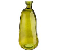 GILDE Jarrón orgánico, Cristal, Verde, Altura 51 cm x diámetro 22 cm, jarrón Decorativo bulboso, producción Europea, Material Reciclado