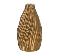 GILDE Jarrón Plegable de cerámica - Oro - Altura 20 cm x diámetro 10 cm - impresión 3D - florero Impermeable