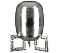 GILDE Jarrón Rocket de Aluminio - Redondo - Estructurado - Plateado - Altura 29 cm x Ancho 23 cm - Florero Impermeable