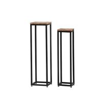 GILDE Juego de 2 columnas Decorativas de Metal, cuadradas, 90 cm de Alto x 25 cm de Ancho, Color marrón/Negro, Columna para Decorar