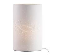 GILDE Lámpara de mesa con longitud de Navidad de porcelana blanca altura 28,5 cm decoración iluminación regalo cumpleaños