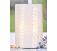 GILDE Lámpara de mesa de porcelana blanca ovalada, altura 28 cm, iluminación decorativa, salón, decoración de primavera