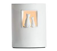 Gilde Lámpara de mesa decorativa de pareja de gatos - Lámpara de mesa de porcelana en color blanco H 22 cm