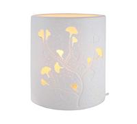Gilde Lámpara de mesa decorativa Ginkgo - Decoración de porcelana con patrón de agujeros Altura 20 cm