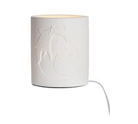 Gilde Lámpara de porcelana con forma de elíptica, color blanco, casquillo E14, máx. 40 W, sin bombilla.
