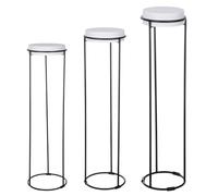 GILDE Leila - Columnas Decorativas (3 Unidades, Hierro, Revestimiento de Polvo, 101 x 27 cm), Color Blanco