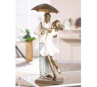 GILDE Love in The Rain - Escultura (Poli, Efecto metálico, 2 Unidades, 39 x 17 x 15 cm), Color Crema y Dorado