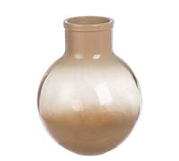 GILDE Novelle - Jarrón de Mesa (Cristal, 31 x 24 cm), diseño abombado, Color marrón