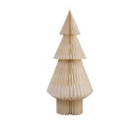 GILDE Objeto Decorativo Honeycomb - Árbol de Navidad de Papel - Brillante - Diseño geométrico - Crema - Altura 152 cm x Ø 72 cm - Decoración navideña