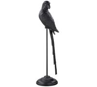 GILDE Parrot Figura de Aluminio - Negro/Mate - pájaro - Altura 85 cm - decoración - Escultura - Arte - Accesorio para el hogar