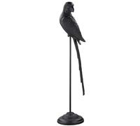 GILDE Parrot Figura de Aluminio - Negro/Mate - pájaro - Altura 97 cm - Decoración - Escultura - Accesorio para el hogar