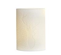 Gilde Pequeña lámpara de porcelana con diseño de ciervos en aspecto Prickellook, H 28 cm