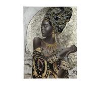 Gilde Pintura African Lady crema/marrón/dorado/negro