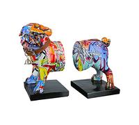 GILDE Poly Buchstütze Mops Street Art Figuritas Decorativas, Resina, Multicolor, Único