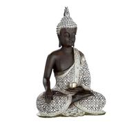 Gilde Poly Buddha Mangala Estatuas, Resina, Marrón, Único