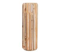 GILDE Portavelas Puomi de Madera, cilíndrico, Color Natural, Altura 55 cm x diámetro 18 cm, Farol