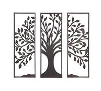GILDE Relieve de pared, 3 piezas, árbol de árbol de metal, color marrón, 90 x 90 cm, decoración de pared